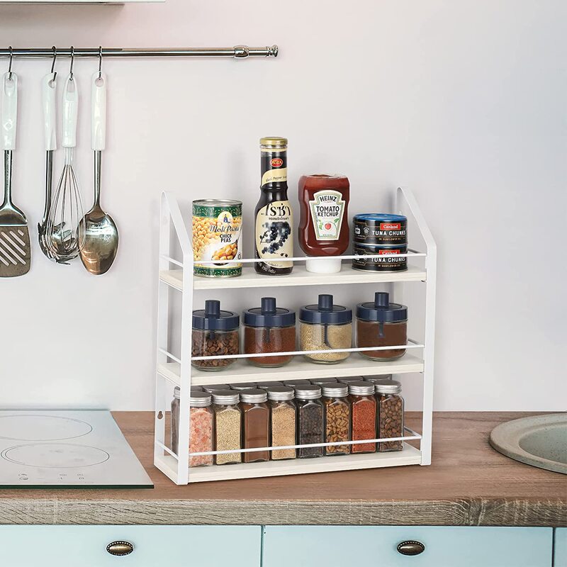 Wall-mounted Kitchen Multi-layer Storage Rack Seasoning Storage Rack Bath Products Finishing Creative Simple Iron Home Products