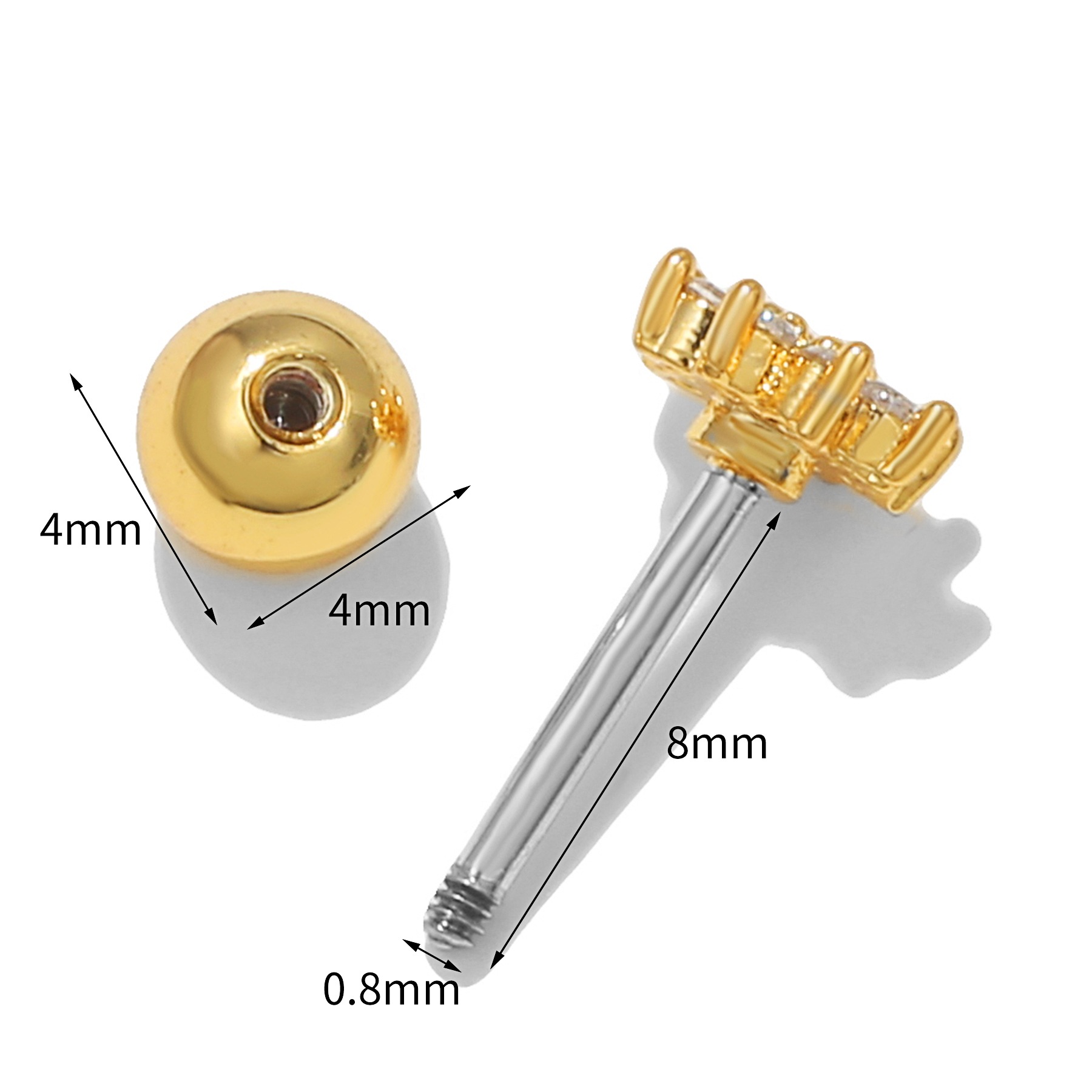 Fashion Star Copper Inlay Zircon Ear Studs 1 Piece