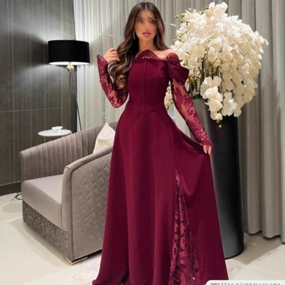 European and American Foreign Trade Women's Clothing Cross-Border New Dress Amazon Solid Color Elegant Light Luxury Sexy Banquet Party Evening Dress