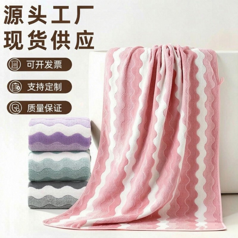 Large bath towel, coral fleece, thickened, quick-drying, soft, absorbent, suitable for home use, swimming, gift, cross-border beach towel