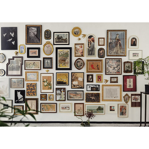 New Chinese French niche combination decorative painting cultural background wall hanging painting exhibition hall whole wall painting American style combination painting