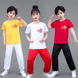 新中式六一儿童表演服装武术服啦啦队演出服幼儿园儿童节衣服纯棉