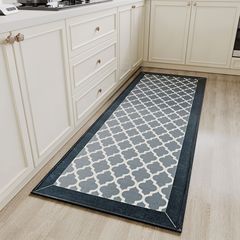 Cross-border kitchen mat, absorbent and oil-absorbent, long strip anti-oil, stain-resistant doormat, anti-slip mat, waterproof mat, Amazon imitation linen