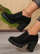 K 83127 Fashion Chunky Heel Suede Low Heel Shoes �ָ��q���