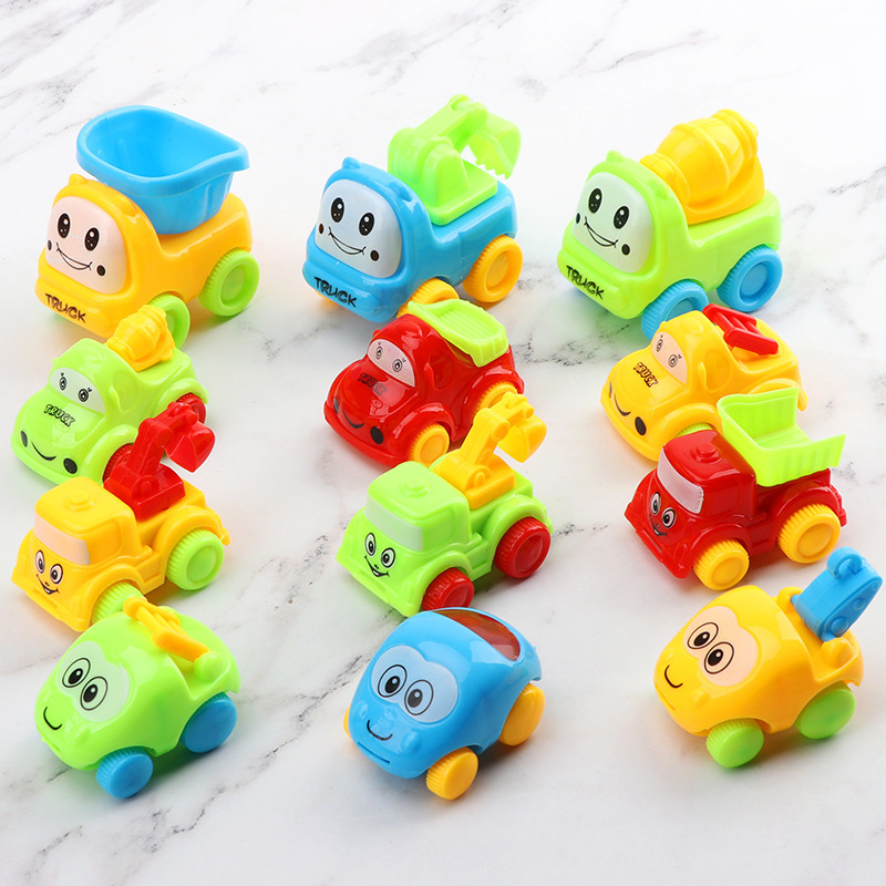 New Engineering Vehicle Toy Clockwork Excavator Boy Car Pull Back Inertia Children's Scooter Model Set