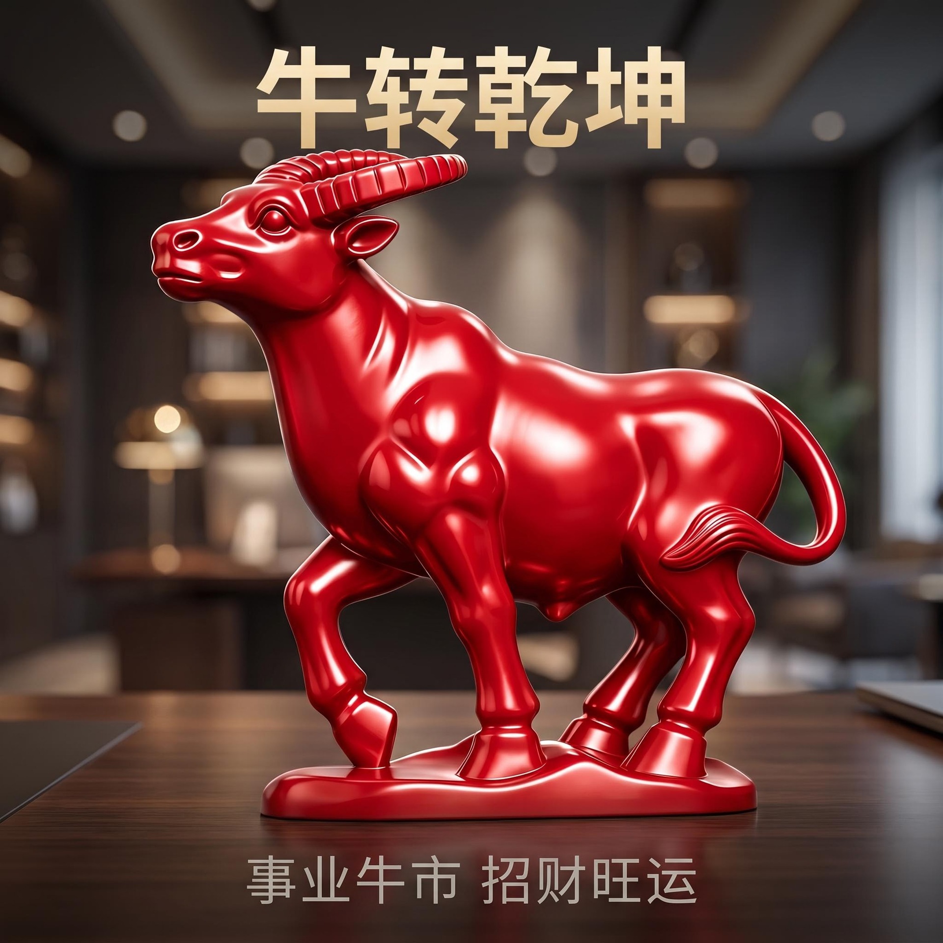 黄色牛摆件十二生肖牛气冲天吉祥物化解厨房家居玄关装饰工艺礼品产品实拍图