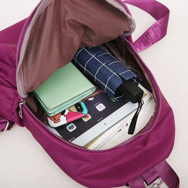 2021 otoño nuevas mujeres crossbody mochila nylon pecho bolsa de color sólido moda portátil pequeña mochila