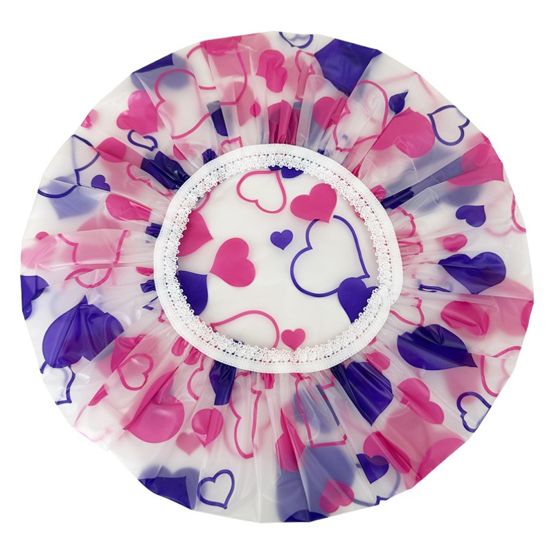 Gorro de ducha impermeable extragrande para adultos, de doble capa, estilo pastoral, para la cabeza, desechable, de EVA, impermeable y grueso para mujer.