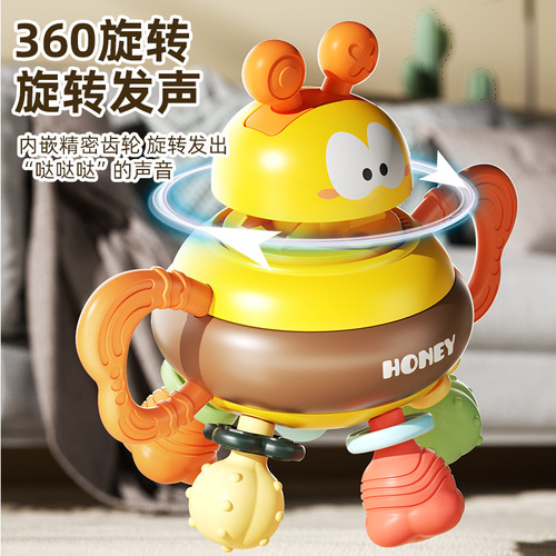 Cross-border cartoon bee Manhattan busy ball three-in-one baby grab ball teething soft rubber soothing rattle toy