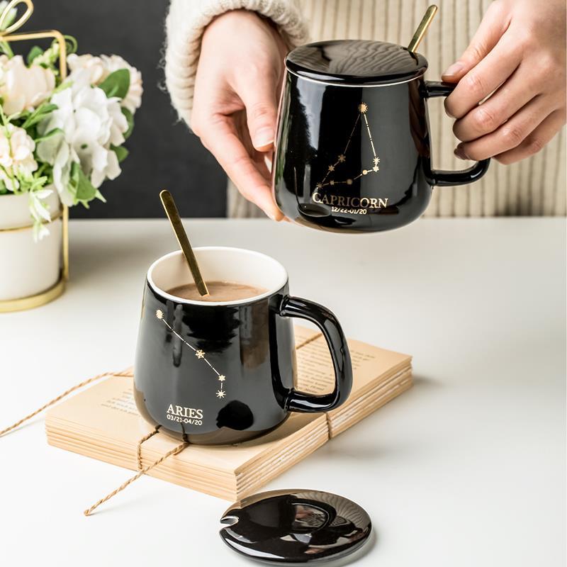 Twelve Constellations Warm Mug Household Ceramic Large Capacity Water Milk Breakfast Coffee Cup_voghion.com