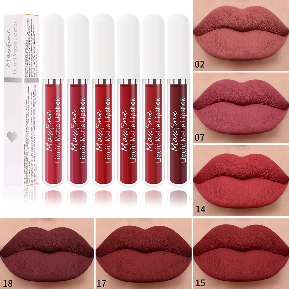 Cross-border cosmetics, liquid matte lipstick, high pigment, long-lasting, waterproof, non-fading, moisturizing lip makeup.