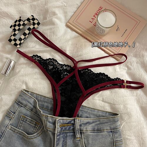 Pure Desire Cross Strap Lace Panties Women's Fashion Sexy Pure Desire Low Waist Briefs with Hollow Breathable Cotton Crotch