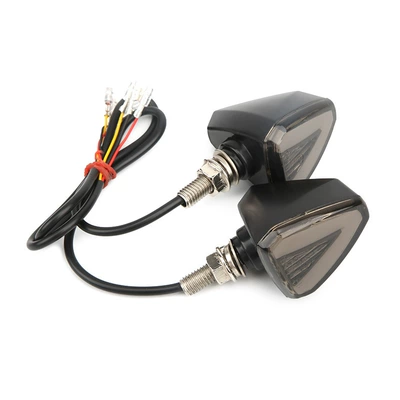 Foreign Trade Specializes in Motorcycle Modification Accessories Turn Signal Assembly Led Modification 12V Turning Light Two-Color Direction Light (Dönmə işıqları) - triangular-turn-signal-priced-per-piece-order-in-pairs