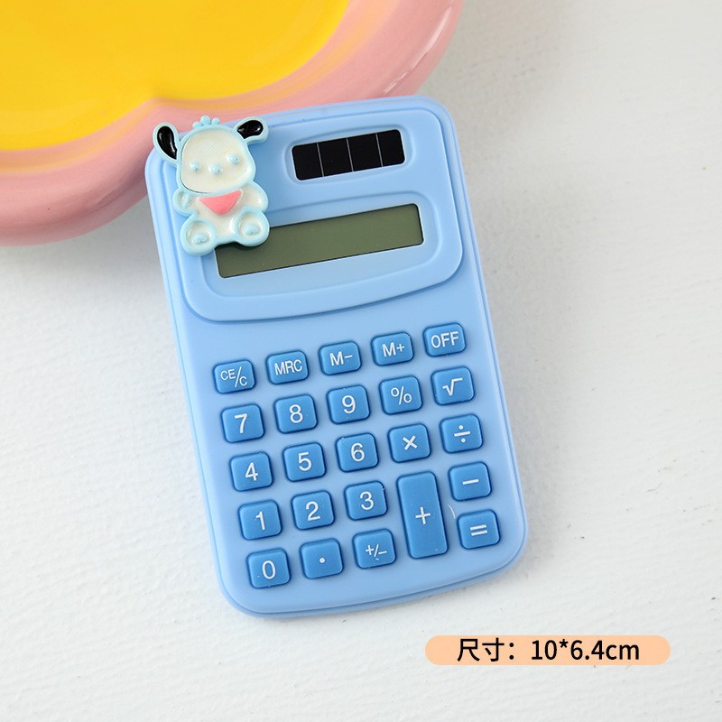 Calculadora mini de dibujos animados, diseño creativo para estudiantes