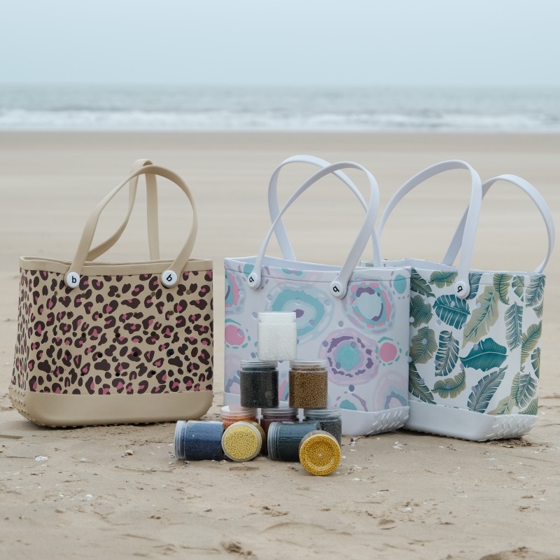 EVA bolsa de playa impresa europea y americana cesta de verduras de mano bolsa de mascotas agujero bolsa de almacenamiento ligera gran capacidad