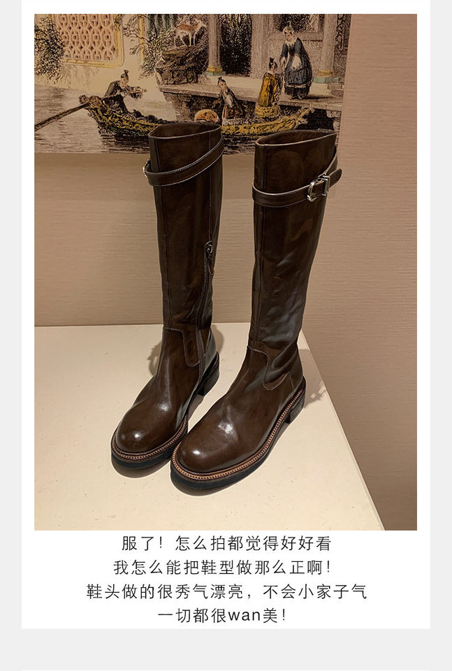 Bốt cao cổ nữ da cừu đế dày khóa vàng xếp ly, gót vừa 3–5 cm — Da màu nâu mở rộng, Da đen mở rộng, Hàng sẵn có màu đen (nhung), Lớp lót nhung màu nâu mở rộng chi tiết 10