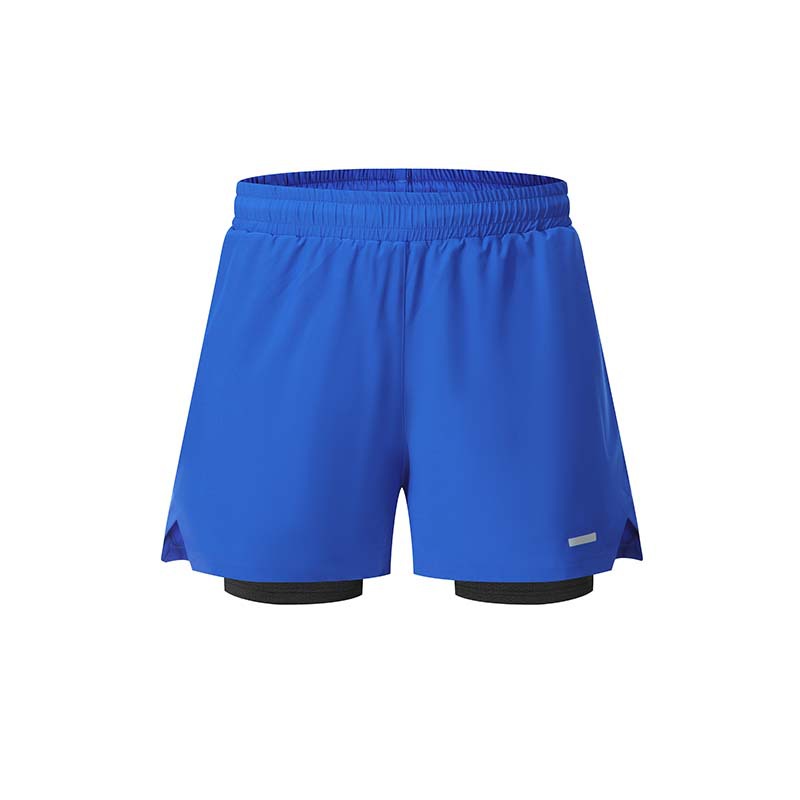 Verano hombres fitness correr doble secado rápido shorts maratón grupo correr deportes tres pantalones en stock impreso al por mayor