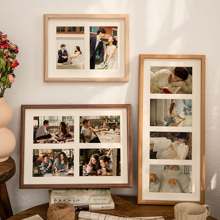 Creative combination photo frame small decoration table printing and washing photo hollow couple wooden desktop wall hanging three four-in-one 6-inch Creative combination photo frame small decoration table printing and washing photo hollow couple wooden desktop wall hanging three four-in-one 6-inch