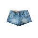 1388-25 Spring New European and American Style Slim Hip Hot Pants Two Buckle Old Tight Stretch Denim Shorts
