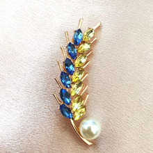 胸针新款轻奢外套胸花合金镶钻麦穗衣饰别针时尚高级感水钻配饰品