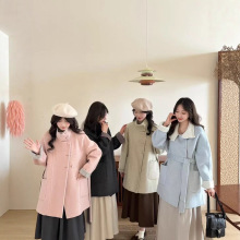 初恋时光 2025秋冬立领温柔韩系加厚中长款双面羊毛大衣女