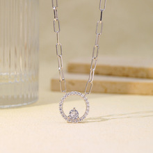 925纯银锆石项链配饰女时尚百搭高级感吊坠轻奢饰品首饰跨境批发