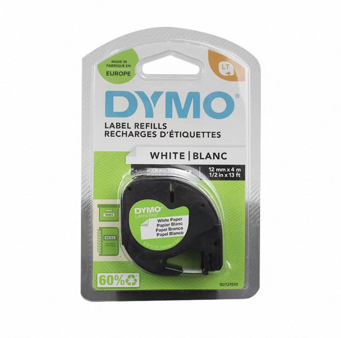 Impresora DYMO LT-100H Papel de etiquetas 91201 / 91221 Cintas de tinta LetraTag fácil de pegar 12mm image 6