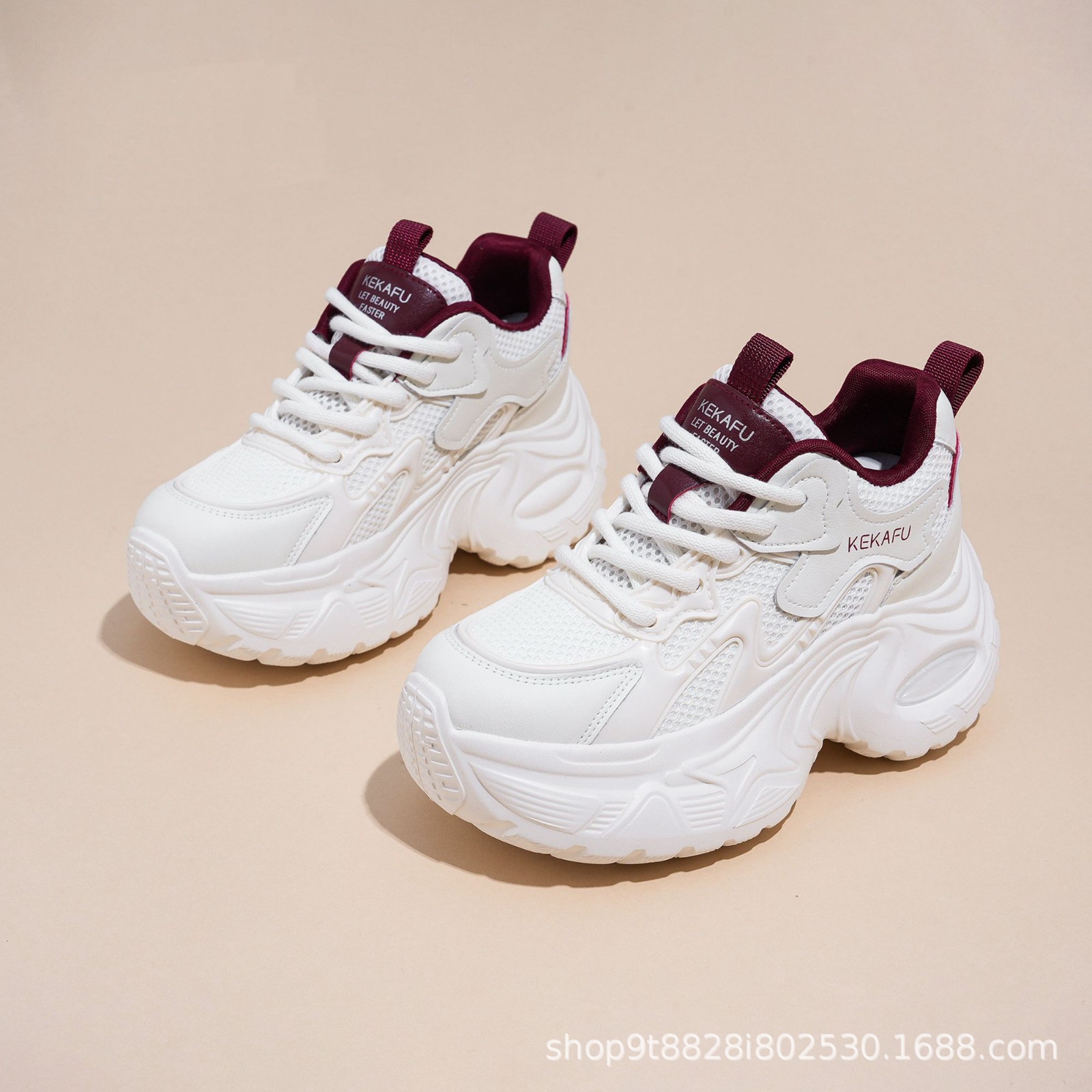 2026 primavera y verano zapatos de suela gruesa nuevos zapatos de tela casuales de 9 cm de altura de talón grueso