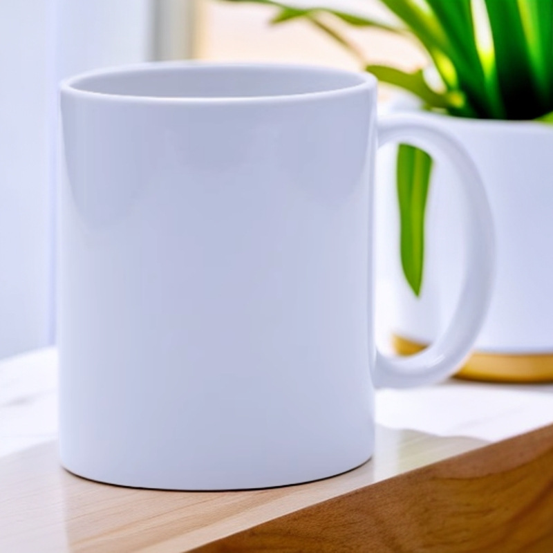 Taza de cerámica blanca para sublimación, taza de agua para oficina y hogar, taza de cerámica