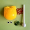 Put a 2 -inch wooden fish yellow with a stick (send eyes, safe buckle, red rope)