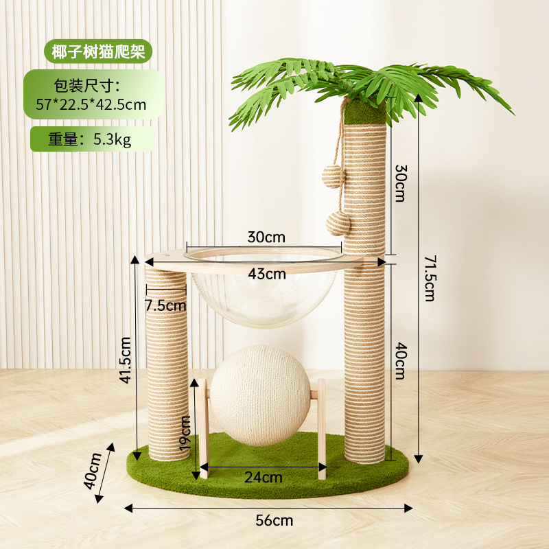 코코넛 나무 우주 캡슐 고양이 등반 프레임