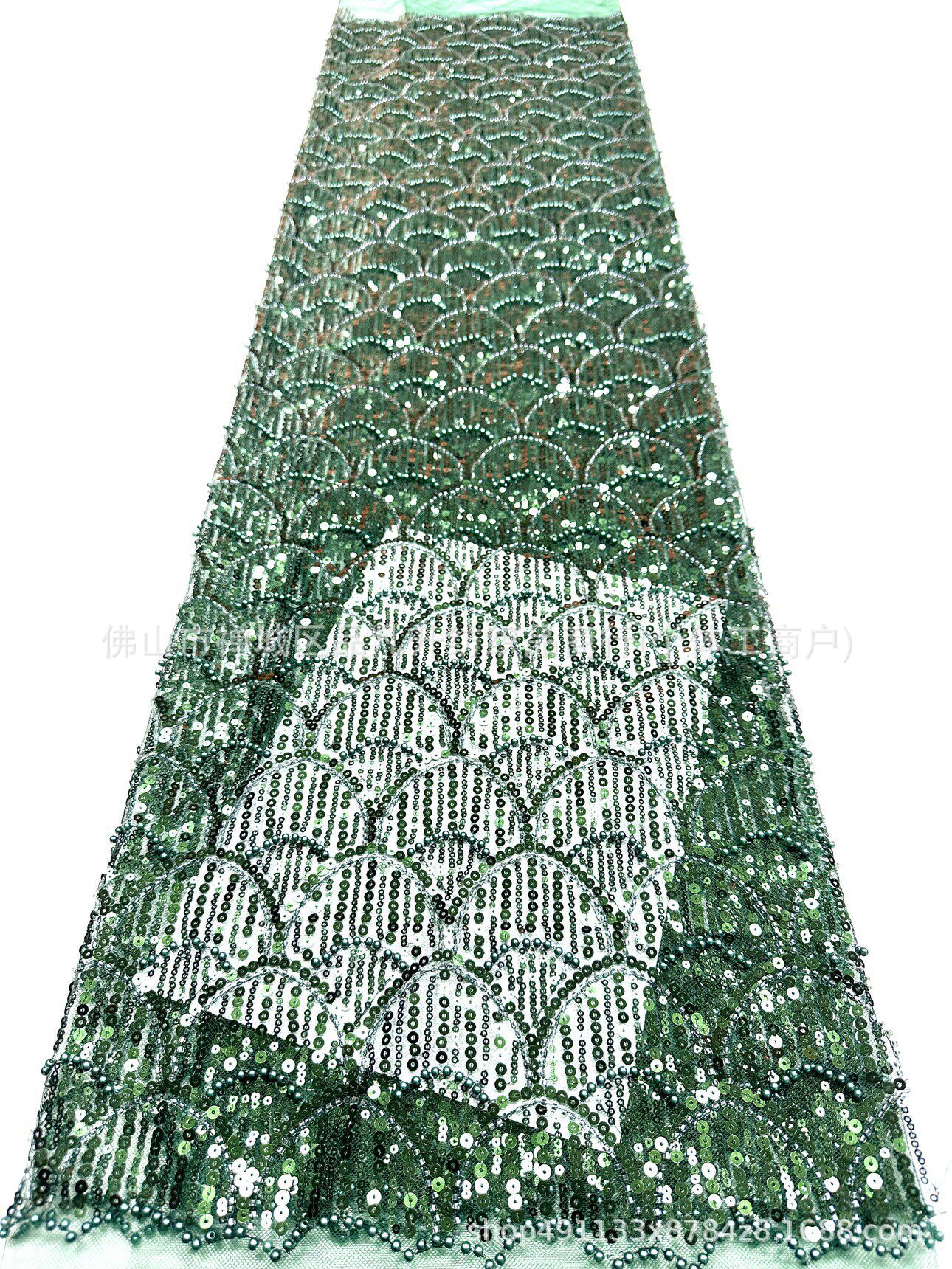 Tejido de bordado de perlas de alta fijación, tela de bordado tridimensional, cheongsam, vestido de noche, vestido de brindis, tela bordada