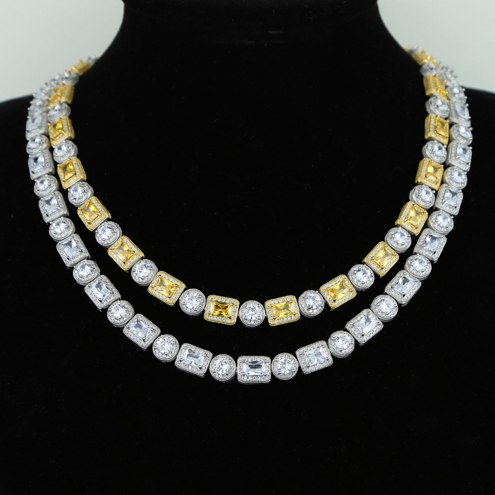 30g Weight Streetwear Geometric Copper Plating Inlay Zircon Necklace