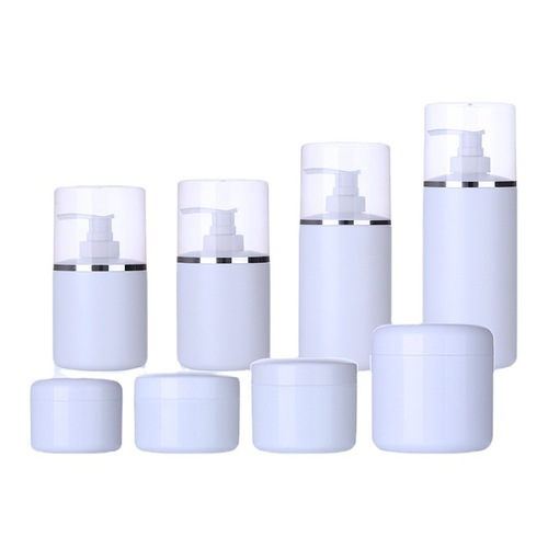 Large cover round bottle 250ml 300 400 500ml body lotion cosmetic bottle hdpe plastic bottle