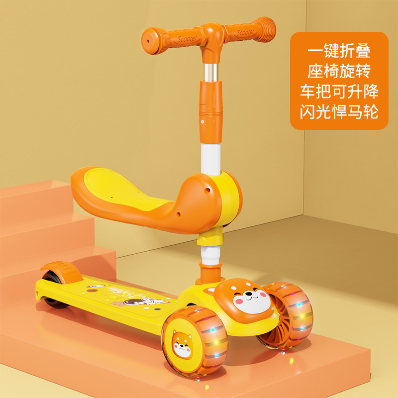 Spot de comercio exterior al por mayor scooter para niños, puede sentarse, niños y niñas, asientos deslizantes para bebés, música plegable