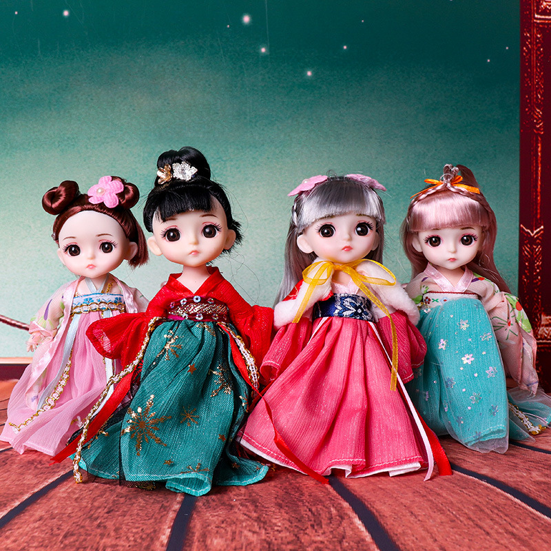 Xixiao toy 16cm ancient style Barbie doll Hanfu little girl simulation doll Children's Day training gift