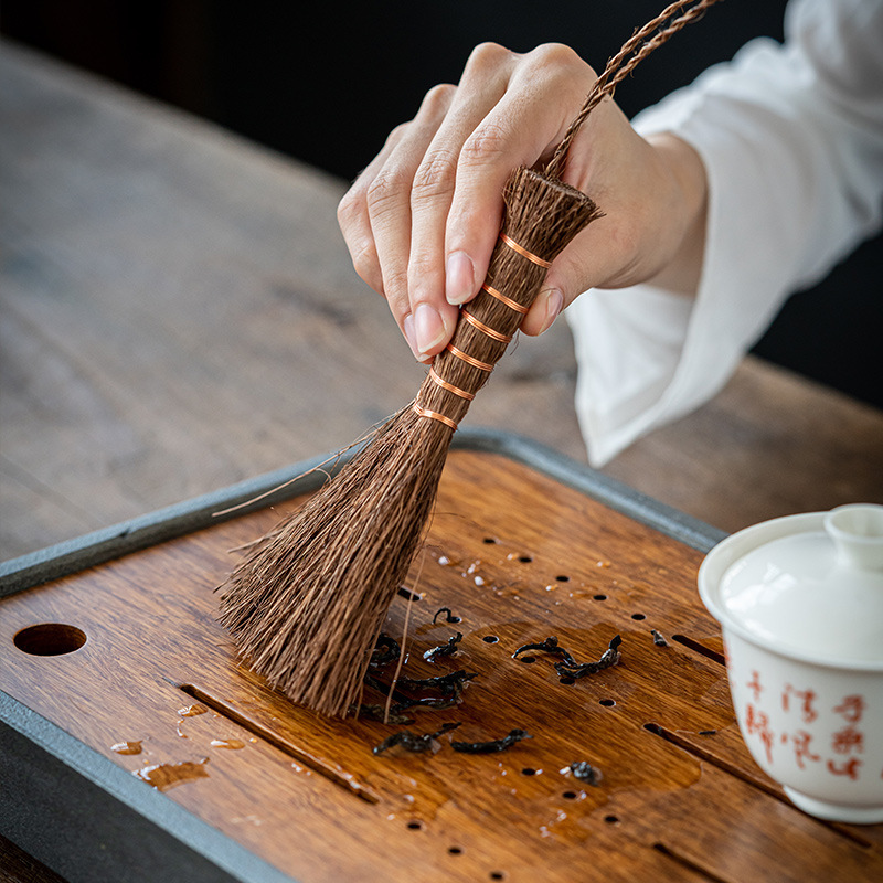 手作りの茶色のブラシ、天然茶色のブラシ、ティーセットブラシ、クリーニングペン、ポットペン、硬い茶ブラシ、食器洗いブラシ、茶道アクセサリー|undefined