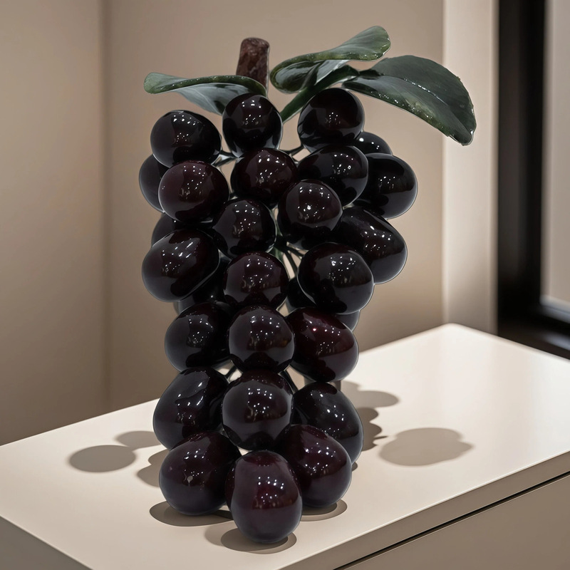 Natural Jade Grape Cluster Chinese-Style Jadeware, Purely Handmade Desktop Ornament, Home Decoration, Symbol of Prosperity and Good Fortune, Ideal Gift Natural Jade Grape Cluster Chinese-Style Jadeware, Purely Handmade Desktop Ornament, Home Decoration, Symbol of Prosperity and Good Fortune, Ideal Gift