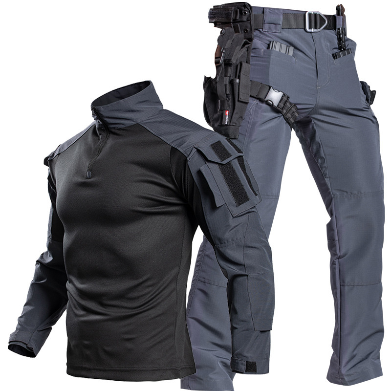 Combat Frog Suit Camouflage Uniform Set for Men, Long-Sleeved American-Style Outdoor Frog Training Uniform, Tactical Uniform, Cross-Border