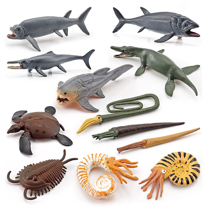 Transfronteriza Nueva simulación Marina serie de animales prehistóricos Mini modelo traje de juguete de decoración de escritorio estático