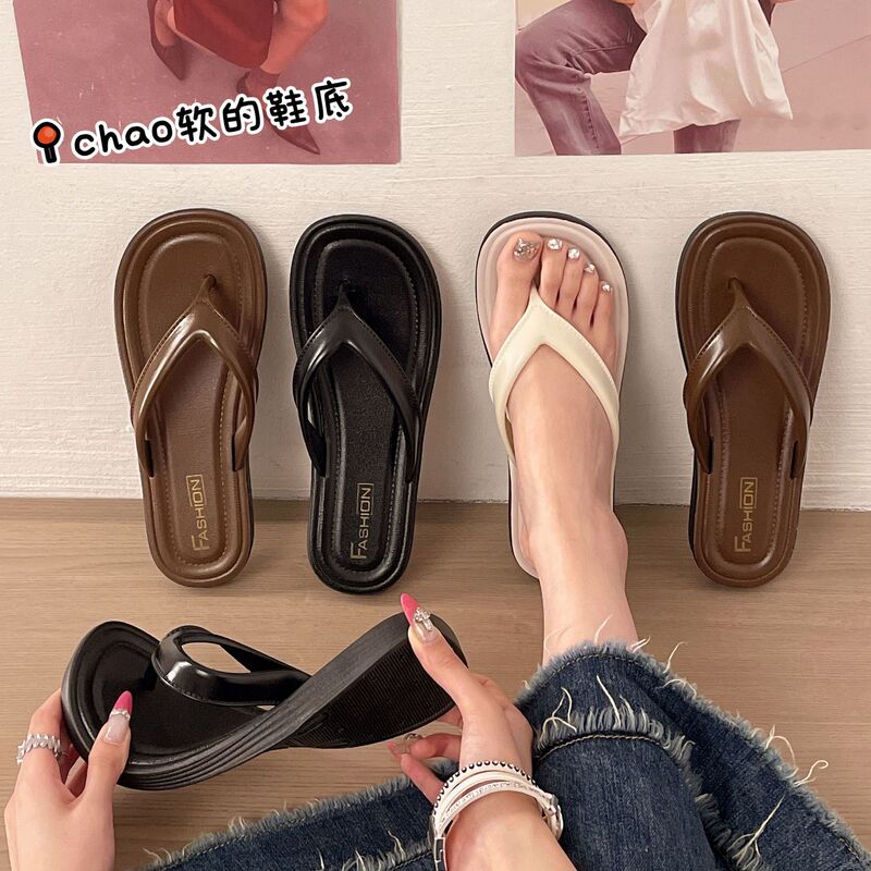 Flat Beach Flip-Flops for Women, New Summer Style, Soft Sole, Comfortable Sandals, Vacation Style