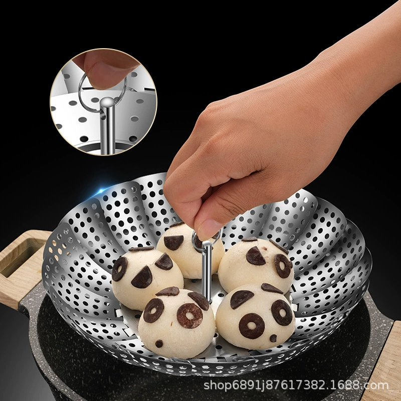Folding adjustable steamer stainless steel