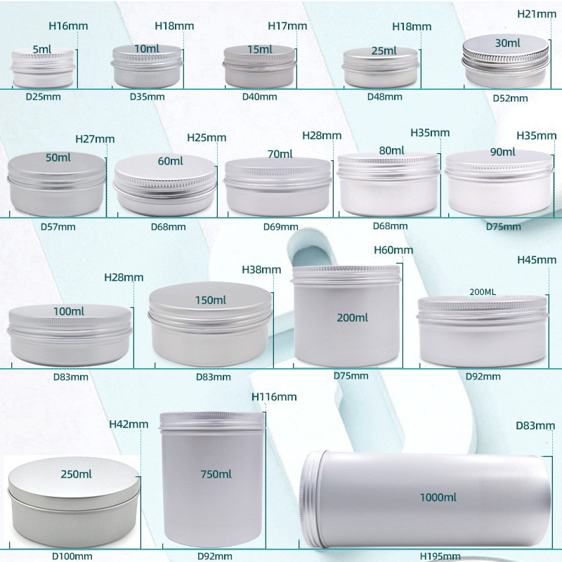 锐宁铝罐 30ml螺纹圆形铝盒 通用包装盒 茶叶罐 紫草膏 大量现货