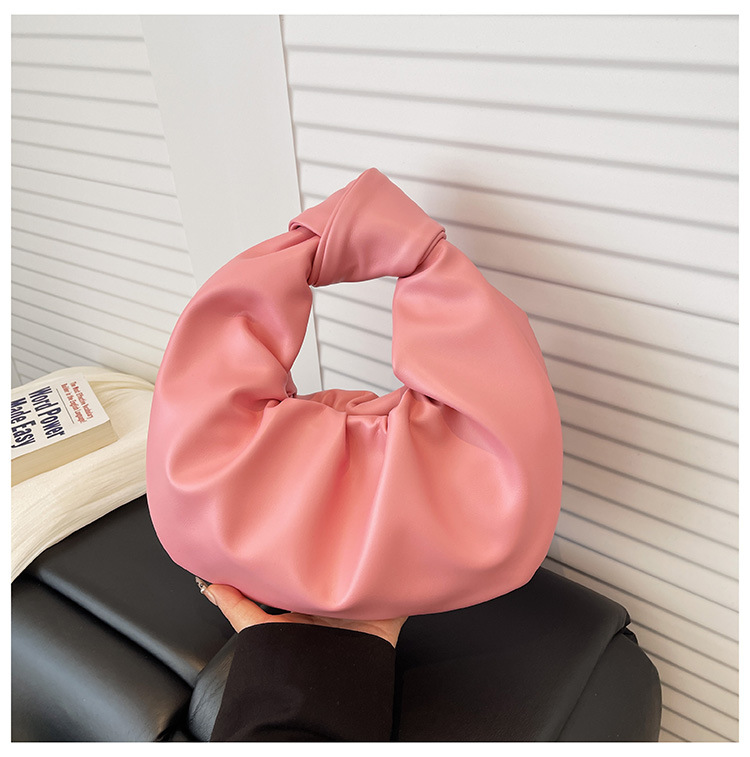 Bolso de Mano con Pliegues de Cuero PU para Uso Diario
