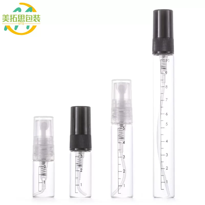 刻度2ml3ml5ml10ml小喷雾瓶 试用装小样香水瓶 透明玻璃分装瓶