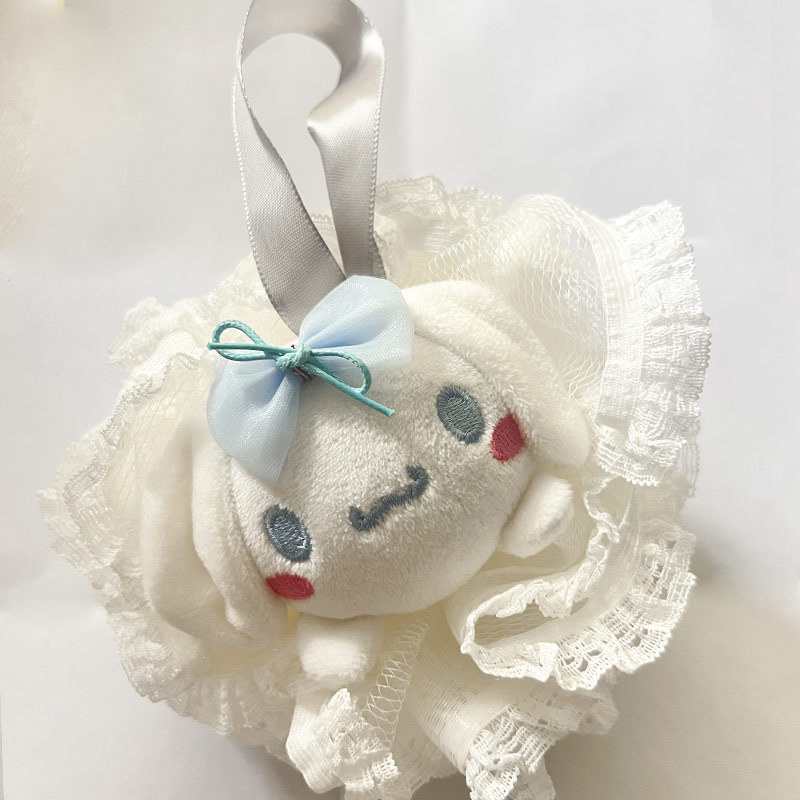 Elegant new Sanrio lace bath ball, cute apple dog bath flower ball, super soft large size, foaming net, original source