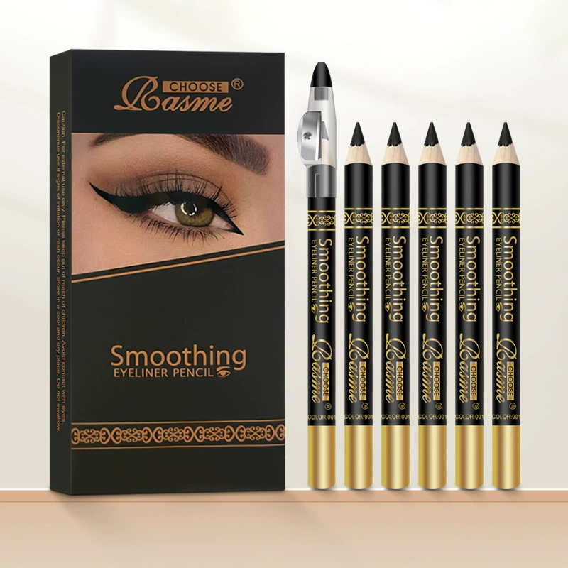 Карандаш для глаз Smoothing, чёрный набор 2 г×6 с точилкой и праймером