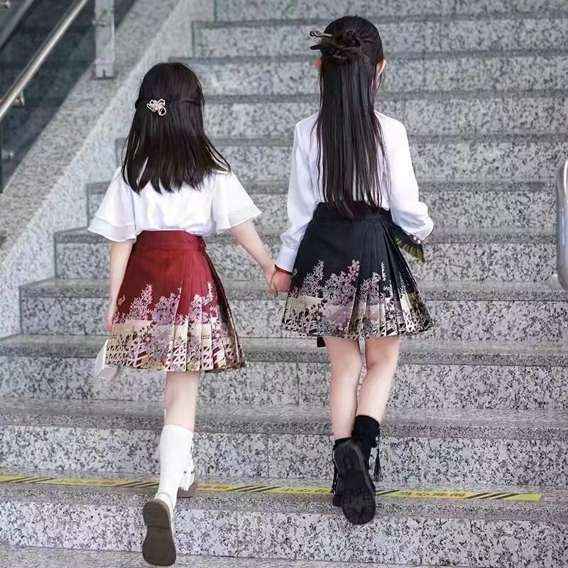 Children's Hanfu New Style Summer Thin Chinese Princess Fairy-Like Half Skirt for Girls Short Internet Celebrity Style
