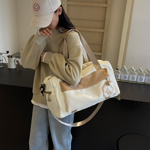 New Color Contrast Short Distance Portable Travel Bag Women's Crossbody Shoulder Bag Sports Yoga Large Capacity Fitness Bag
