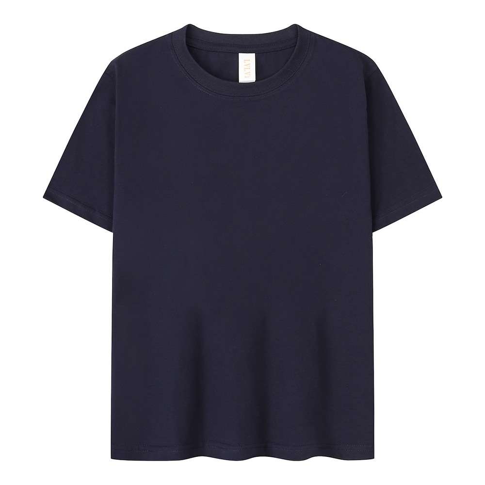 Ropa infantil de verano refrescante transpirable jardín de infantes de algodón cuello redondo manga corta personalizada camiseta de campamento de verano para niños logotipo personalizado